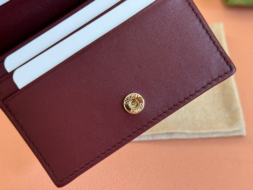 GUCCI HORSEBIT 1955 CARD CASE WALLET 11 IN BEIGE DARK BROWN NEW  AND ROSSO ANCORA RED CALFSKIN
