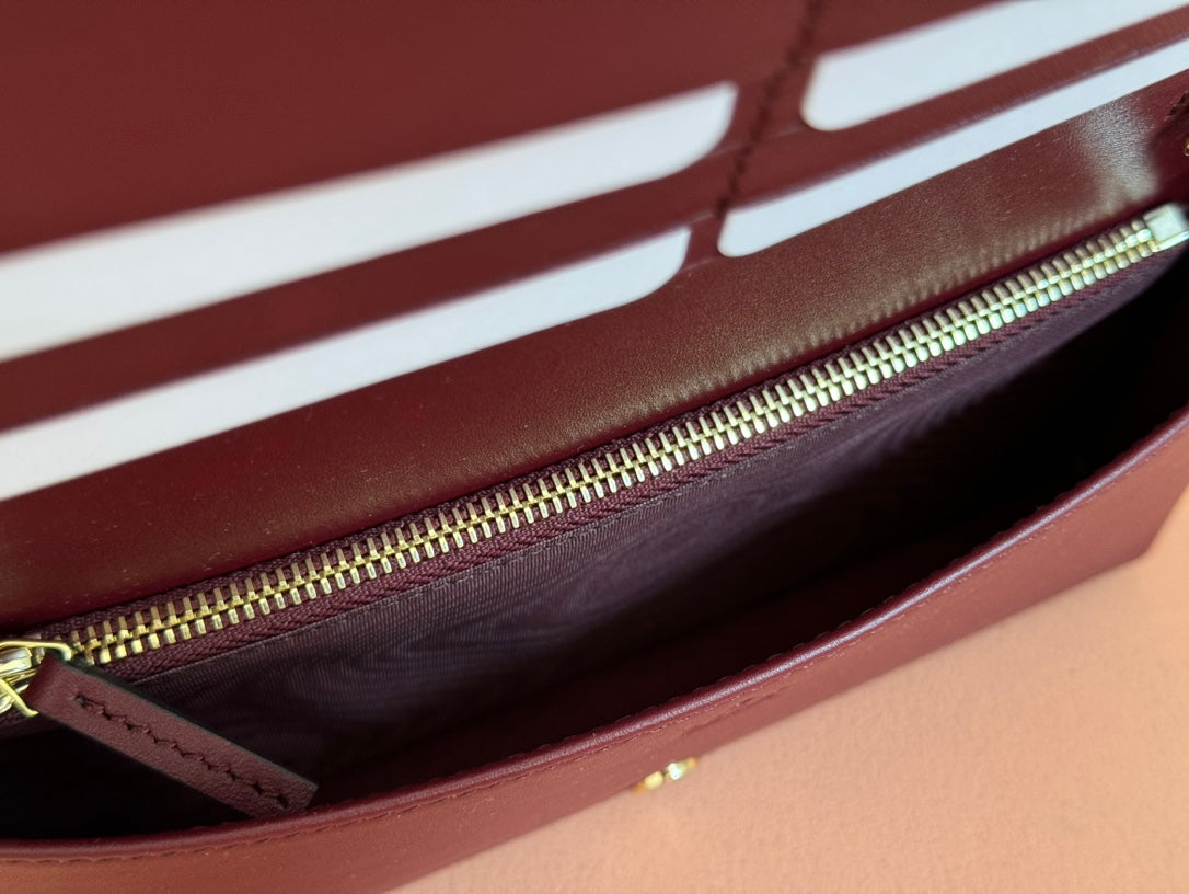 GUCCI HORSEBIT 1955 WALLET ON CHAIN 19 IN BEIGE DARK BROWN NEW  AND ROSSO ANCORA RED CALFSKIN
