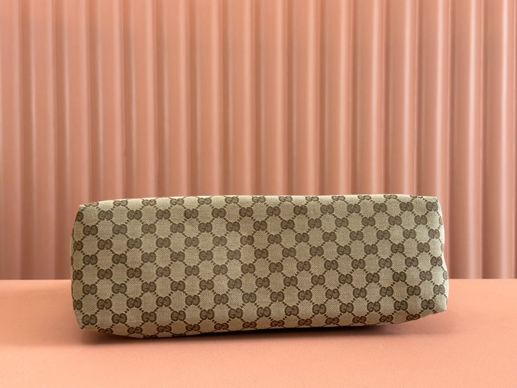 GUCCI LARGE CROSSBODY BAG 36 IN BEIGE AND DARK BROWN CANVAS MONOGRAM LOGO