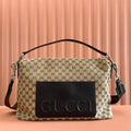 GUCCI LARGE CROSSBODY BAG 36 IN BEIGE AND DARK BROWN CANVAS MONOGRAM LOGO