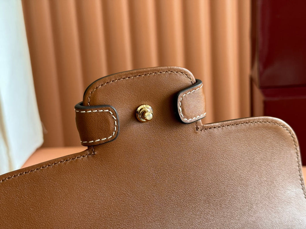 GUCCI SMALL HORSEBIT 1955 SHOULDER BAG 22.6 IN BEIGE/EBONY  WITH BROWN CALFSKIN TRIM