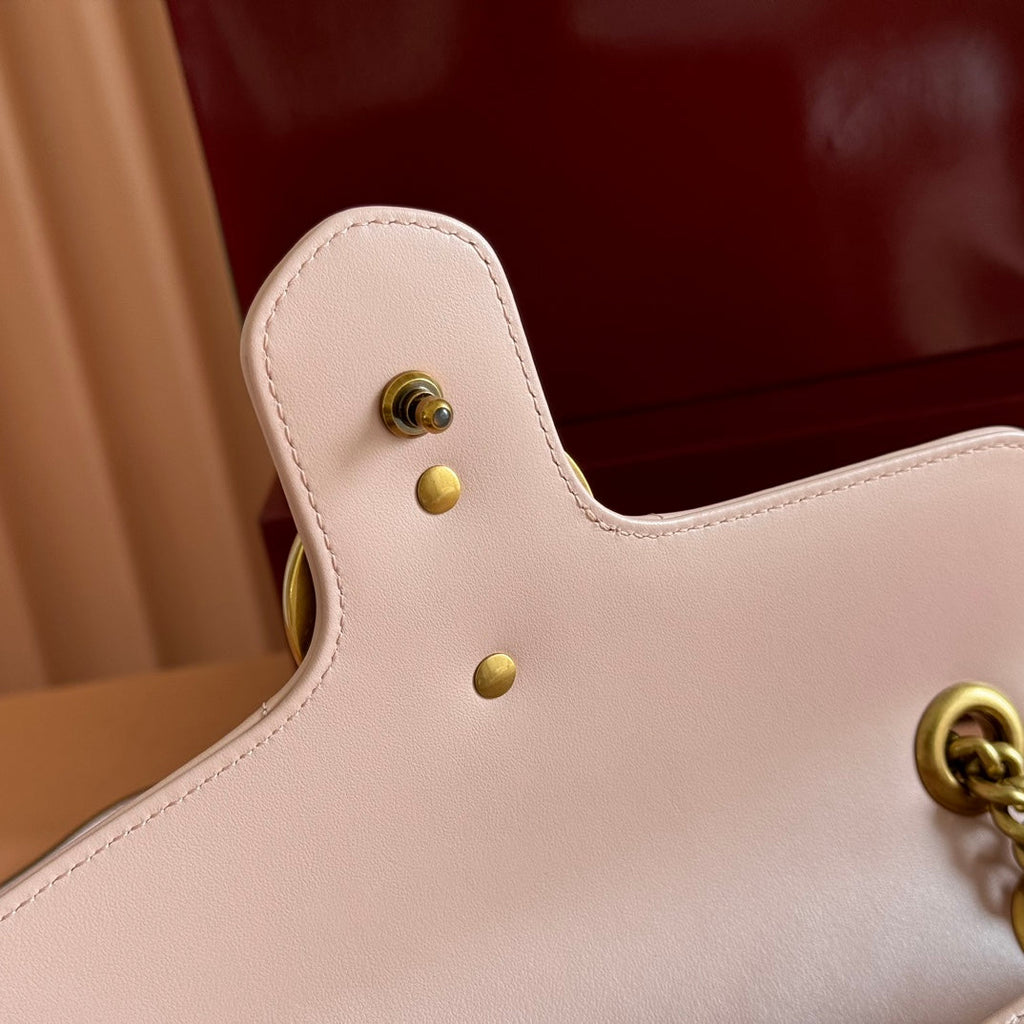 GUCCI MEDIUM MARMONT MATELASSÉ 26 IN LIGHT PINK CALFSKIN