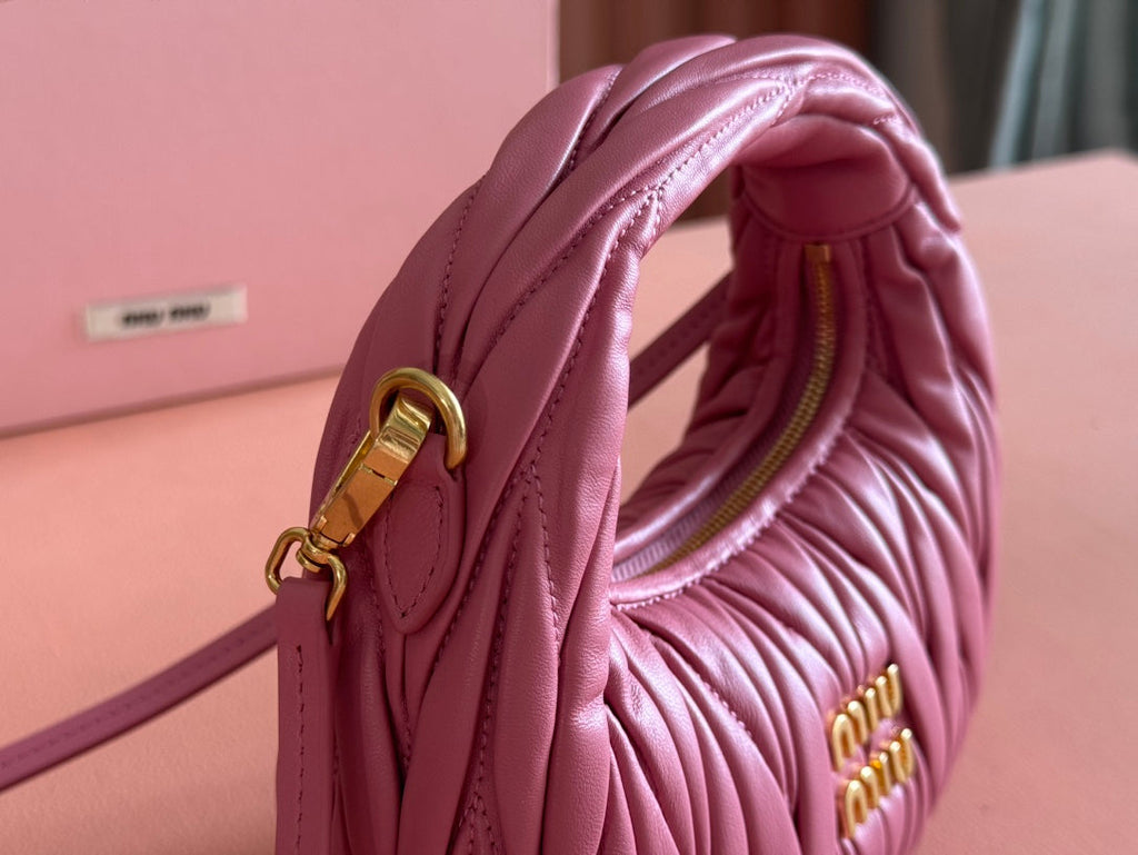 WANDER MATELASSÉ NAPPA MINI BAG 18 IN LIGHT PLUM LAMBSKIN