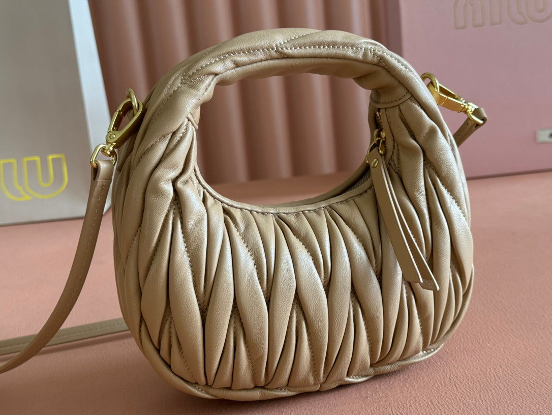 WANDER MATELASSÉ NAPPA MINI BAG 18 IN CARAMEL LAMBSKIN