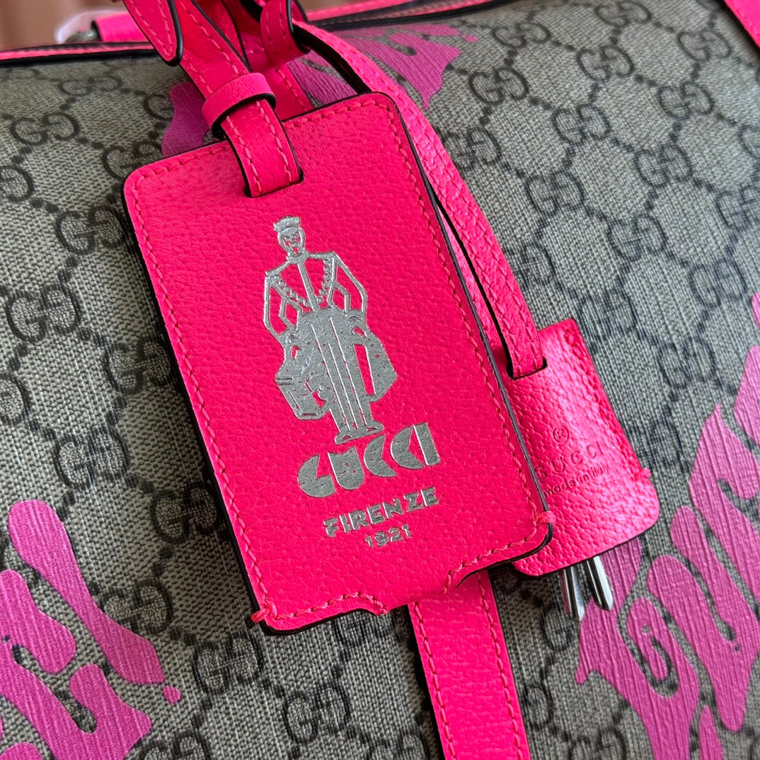 GUCCI CHROMA LARGE DUFFLE BAG 45 PINK IN  MONOGRAM CANVAS