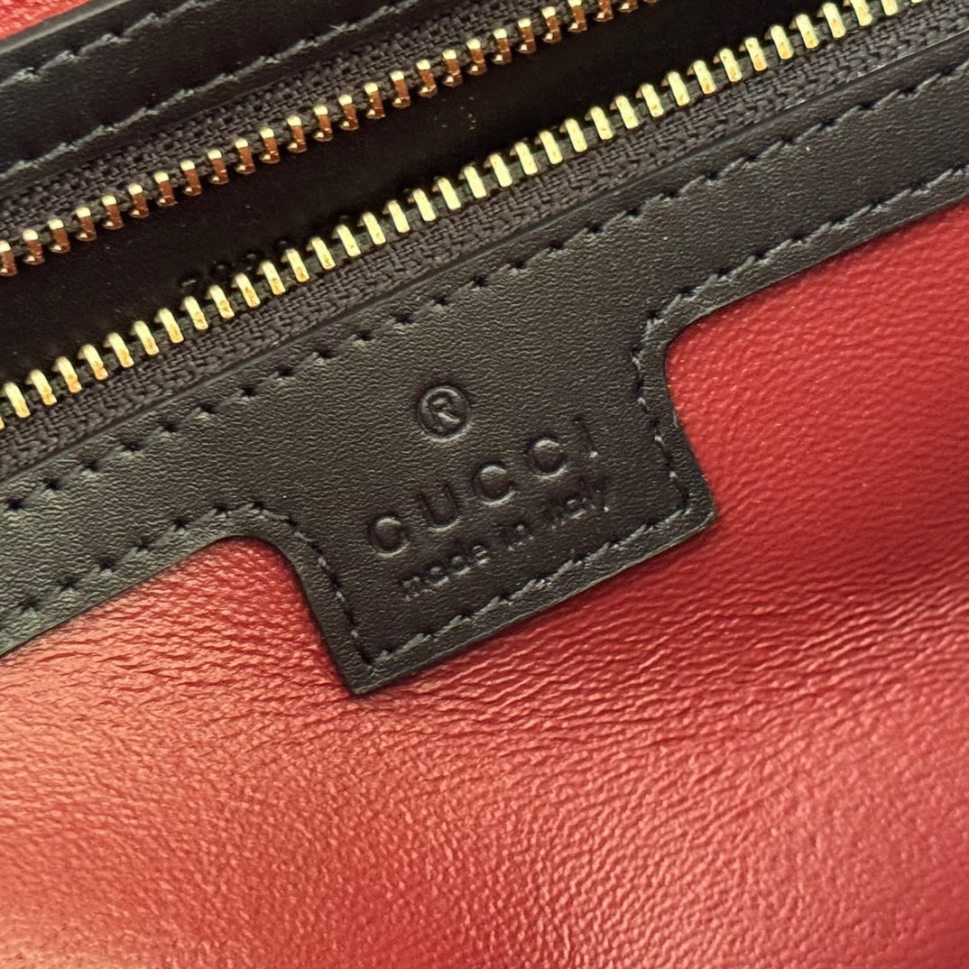 GUCCI JACKIE SMALL SHOULDER BAG 27 IN BLACK CALFSKIN GOLD HARDWARE