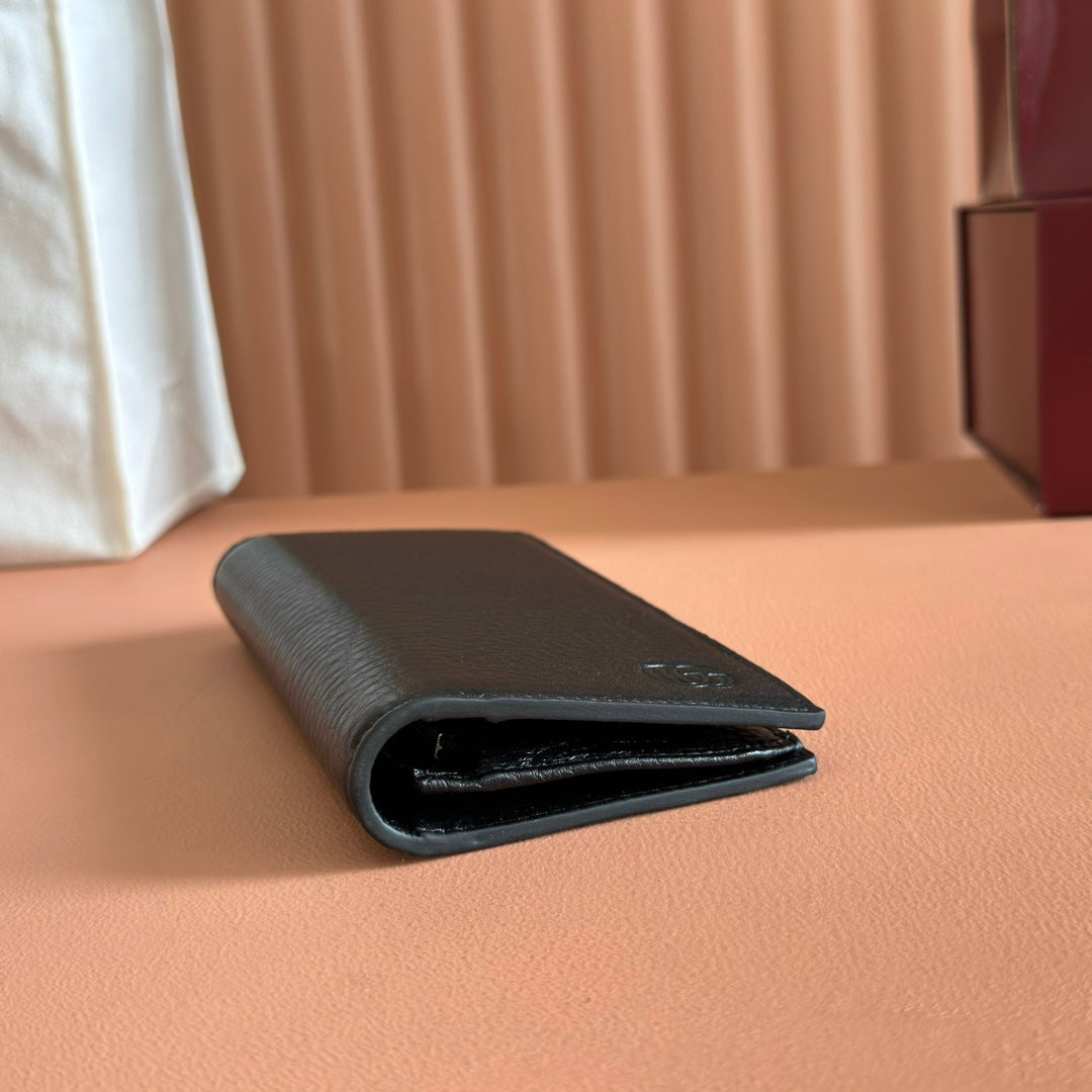 GUCCI LONG CARD 19 BLACK IN CALFSKIN CASE WITH  LOGO