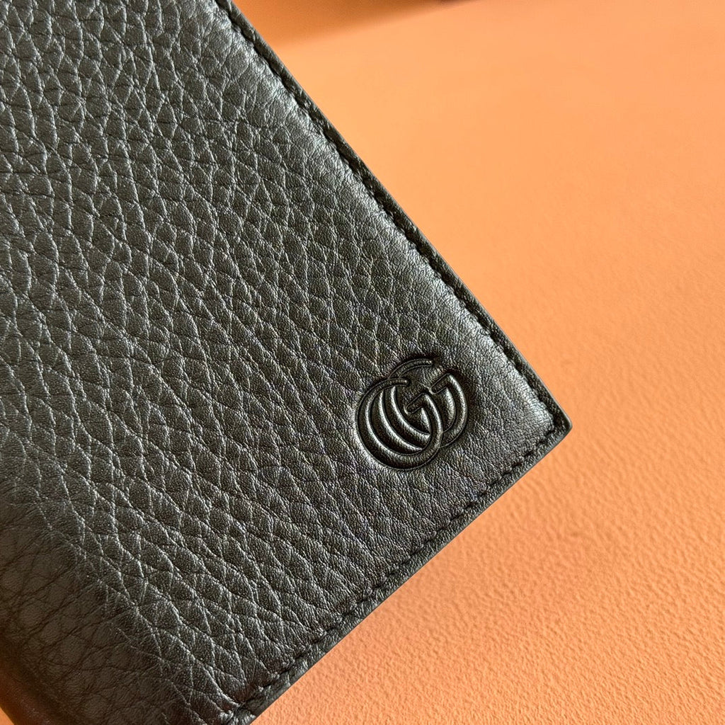 GUCCI LONG CARD 19 BLACK IN CALFSKIN CASE WITH  LOGO