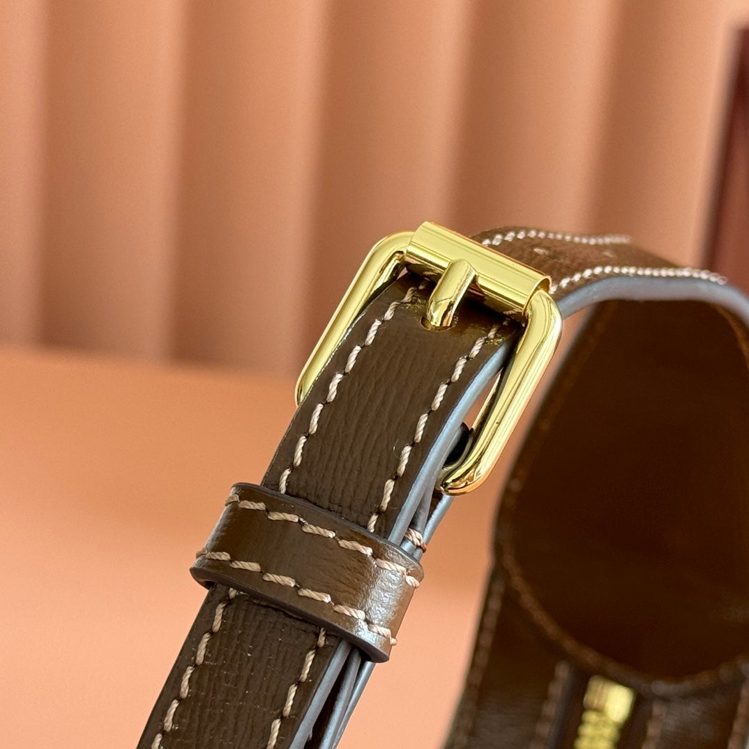 GUCCI SUPREME SHOULDER BAG 22 BROWN IN CANVAS GOLD HARDWARE
