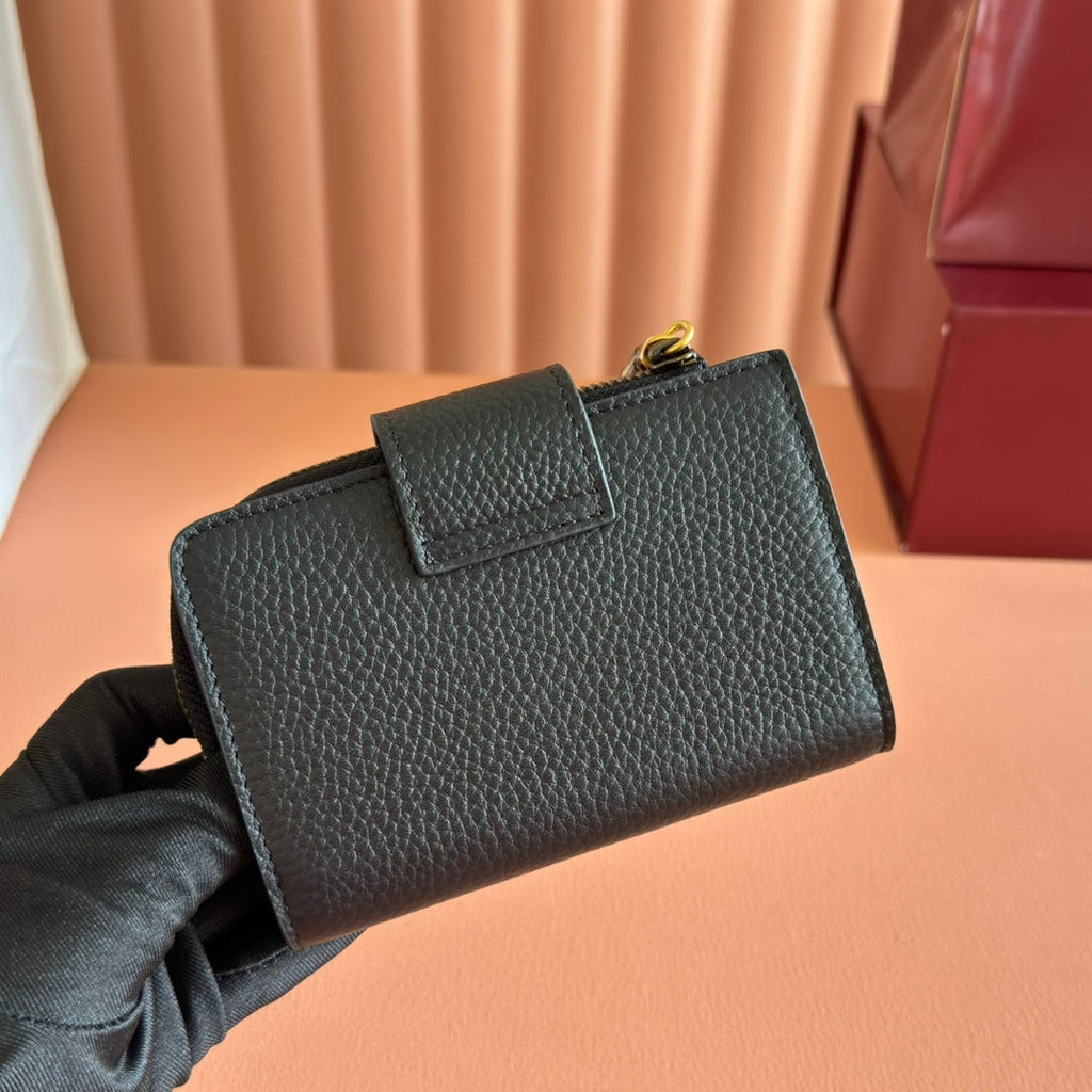 GUCCI 25S MARMONT WALLET 13 IN BLACK CALFSKIN GOLD HARDWARE