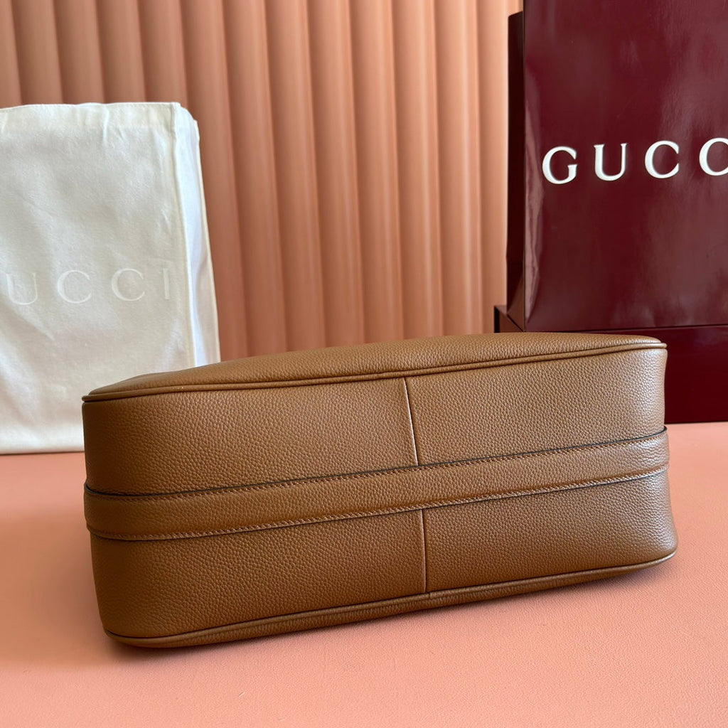 GUCCI 26S SHOULDER BAG 38 IN BROWN CALFSKIN