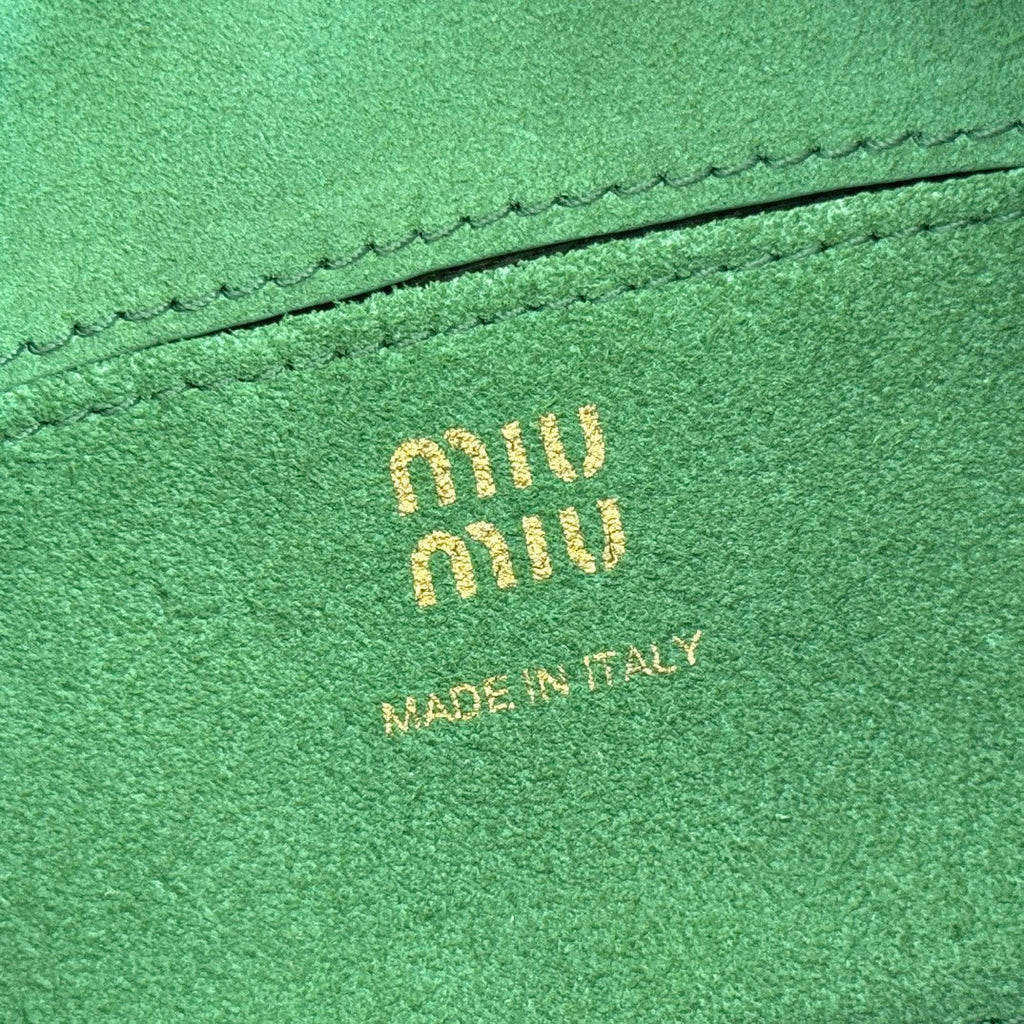 MIUMIU 26S POUCH BAG 18 IN DARK BROWN CALFSKIN GOLD HARDWARE