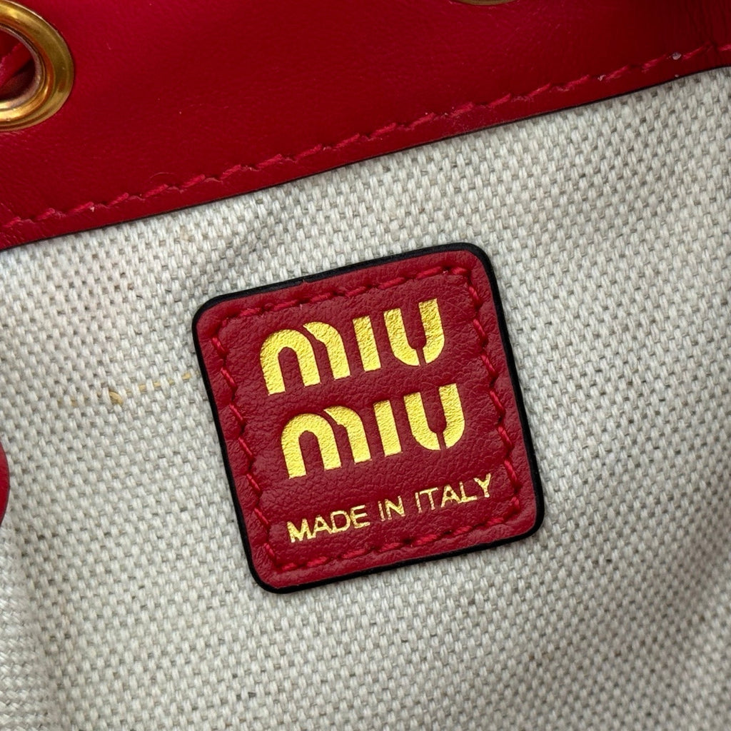 MIUMIU 26S MINI-BACKPACK 17 IN DARK RED CALFSKIN GOLD HARDWARE