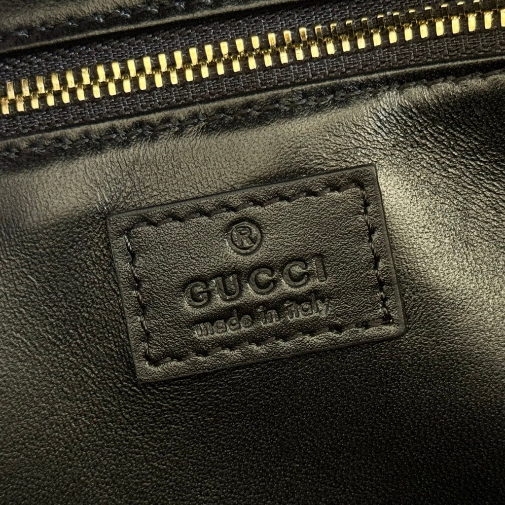 GUCCI 26S SIENA TOP HANDLE BAG 25 IN BLACK CALFSKIN