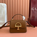 GUCCI 26S SIENA TOP HANDLE BAG 19 IN BROWN CALFSKIN