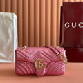 GUCCI 26S  MARMONT BAG 26 IN METALLIC PINK LAMBSKIN