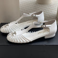 CHANEL Summer New Hollow Roman Sandals White Sheepskin