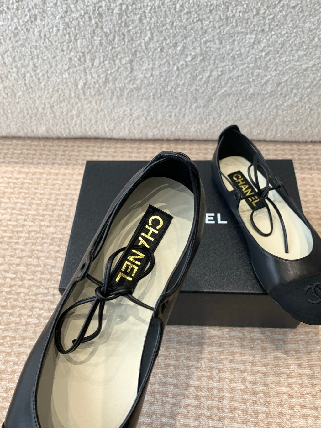 CHANEL MARY JANE BALLERINA IN BLACK LAMBSKIN