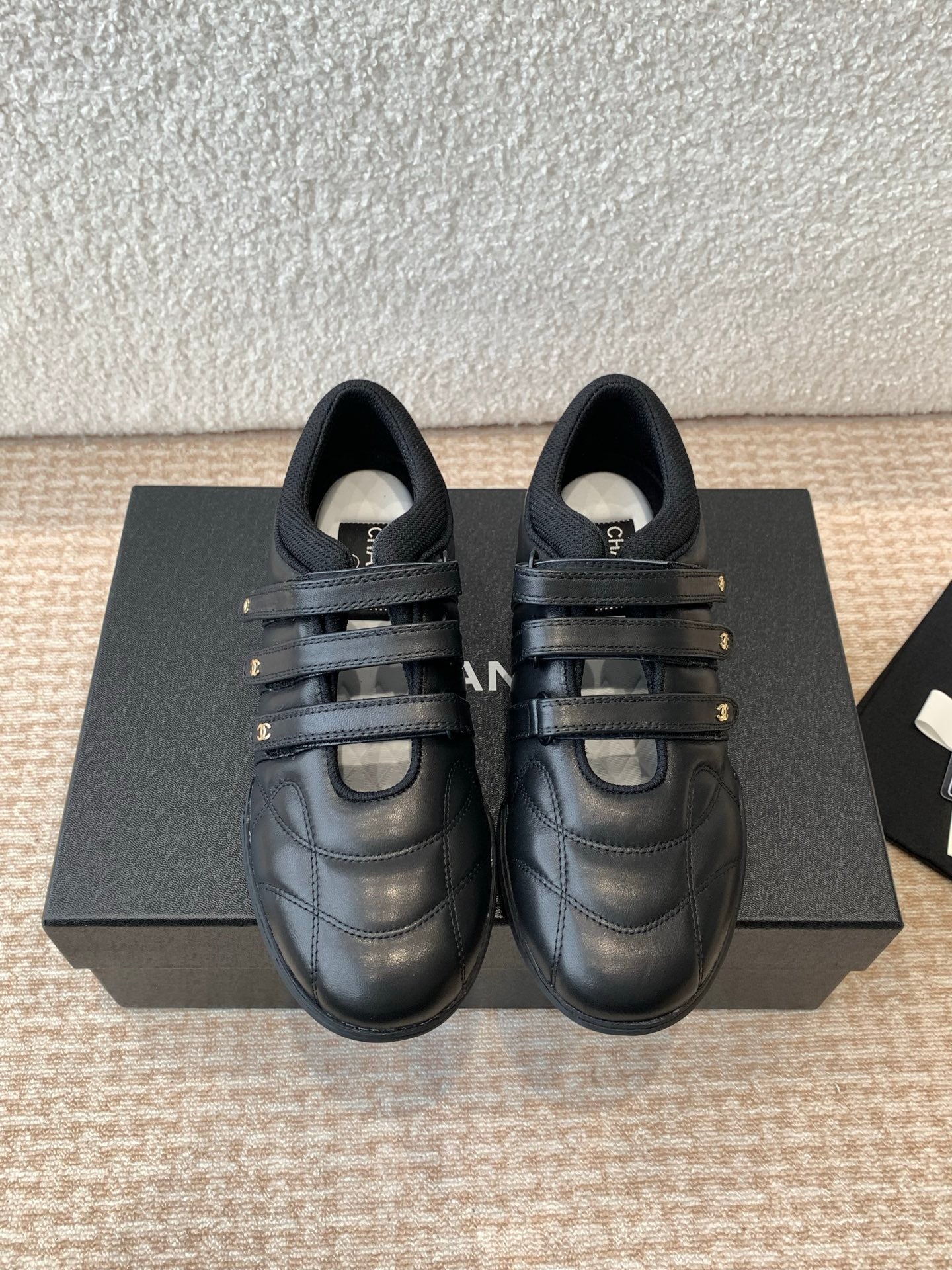 CHANEL MARY JANE SNEAKERS IN BLACK LAMBSKIN