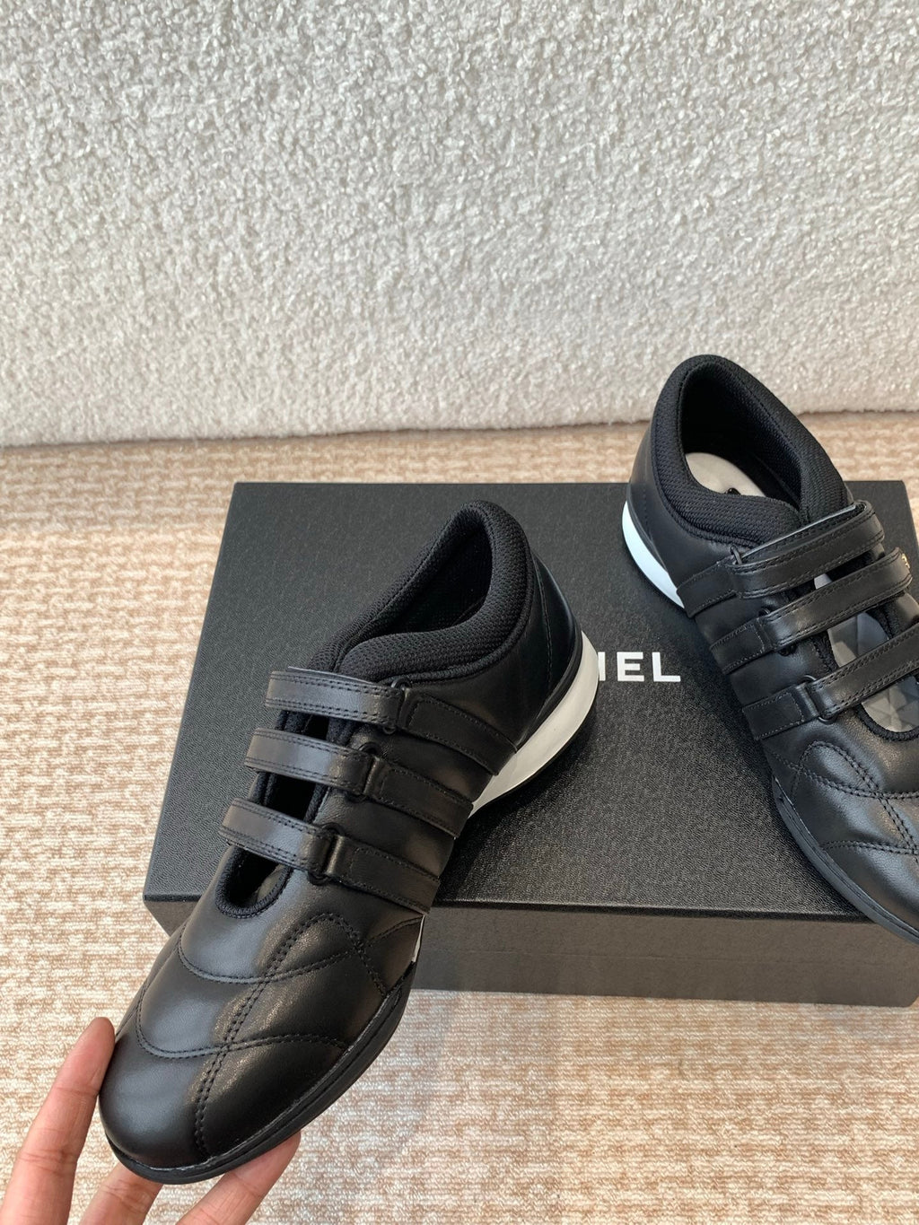 CHANEL MARY JANE SNEAKERS IN BLACK LAMBSKIN