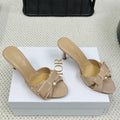 DIOR HIGH AABLE MULE IN BISQUE BEIGE FABRIC