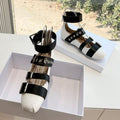 DIOR PUNK BALLET FLAT IN WHITE MIX BLACK CALFSKIN