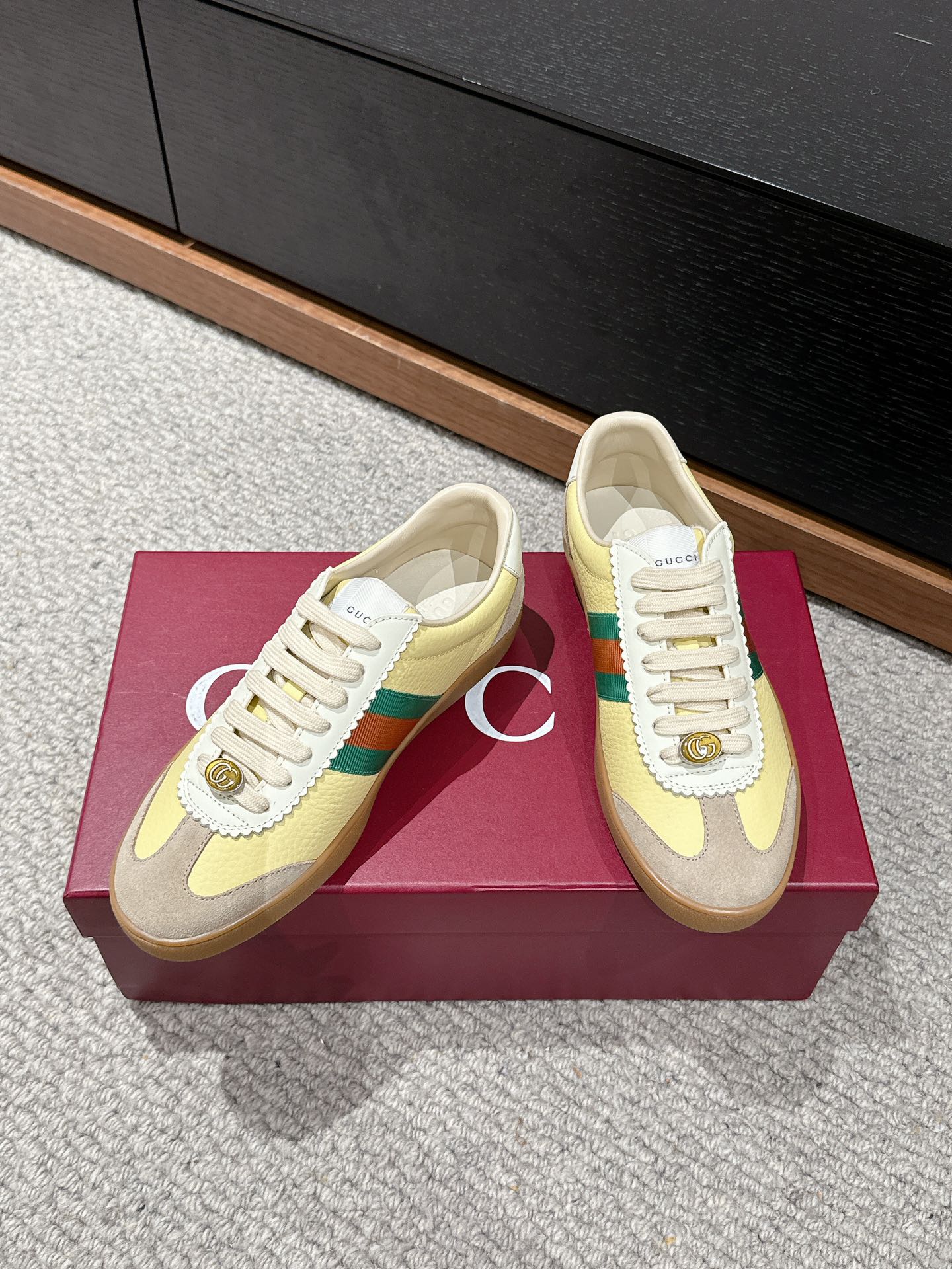GUCCI & ADIDAS SNEAKER KHAKI CALFSKIN