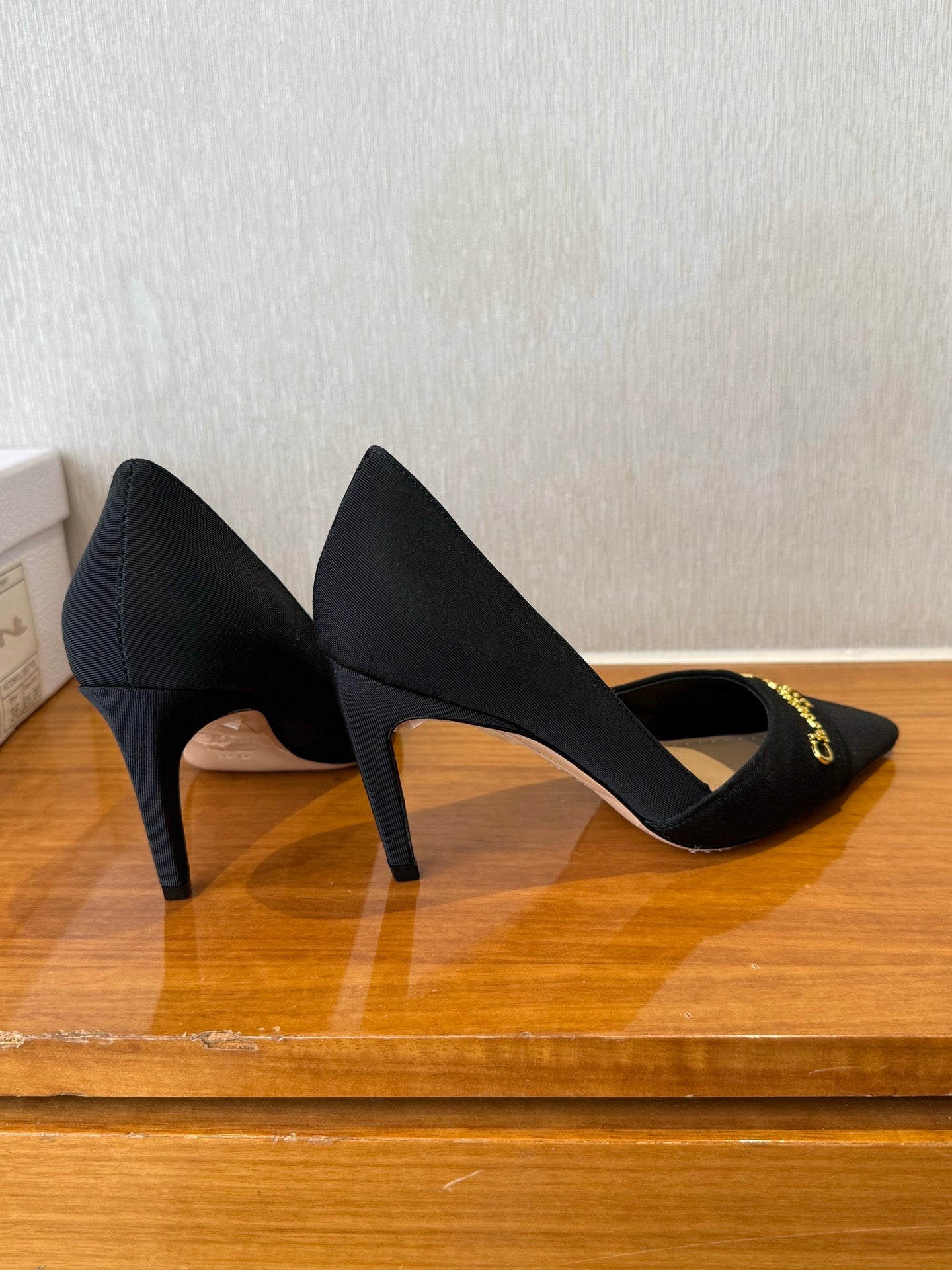 DIOR MY DD 25S HIGH HEEL 80MM IN BLACK SATIN