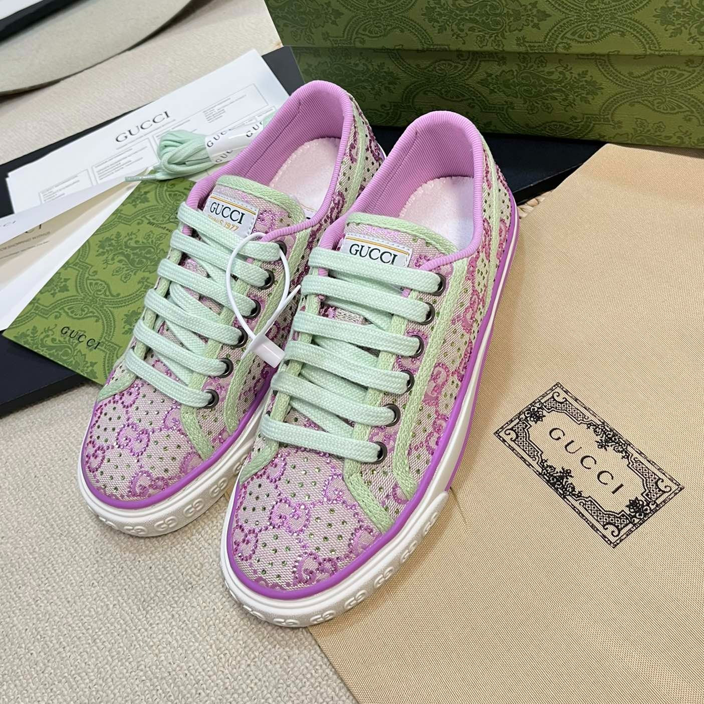 GUCCI Sneaker Tennis 1977 White Bright Purple