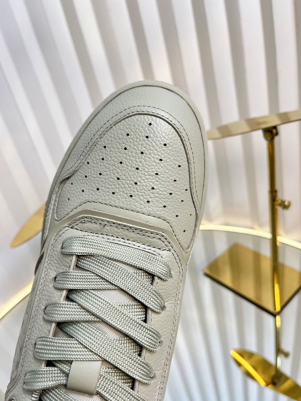 DIOR B27 LOW-TOP SNEAKER TROUT GRAY SMOOTH CALFSKIN