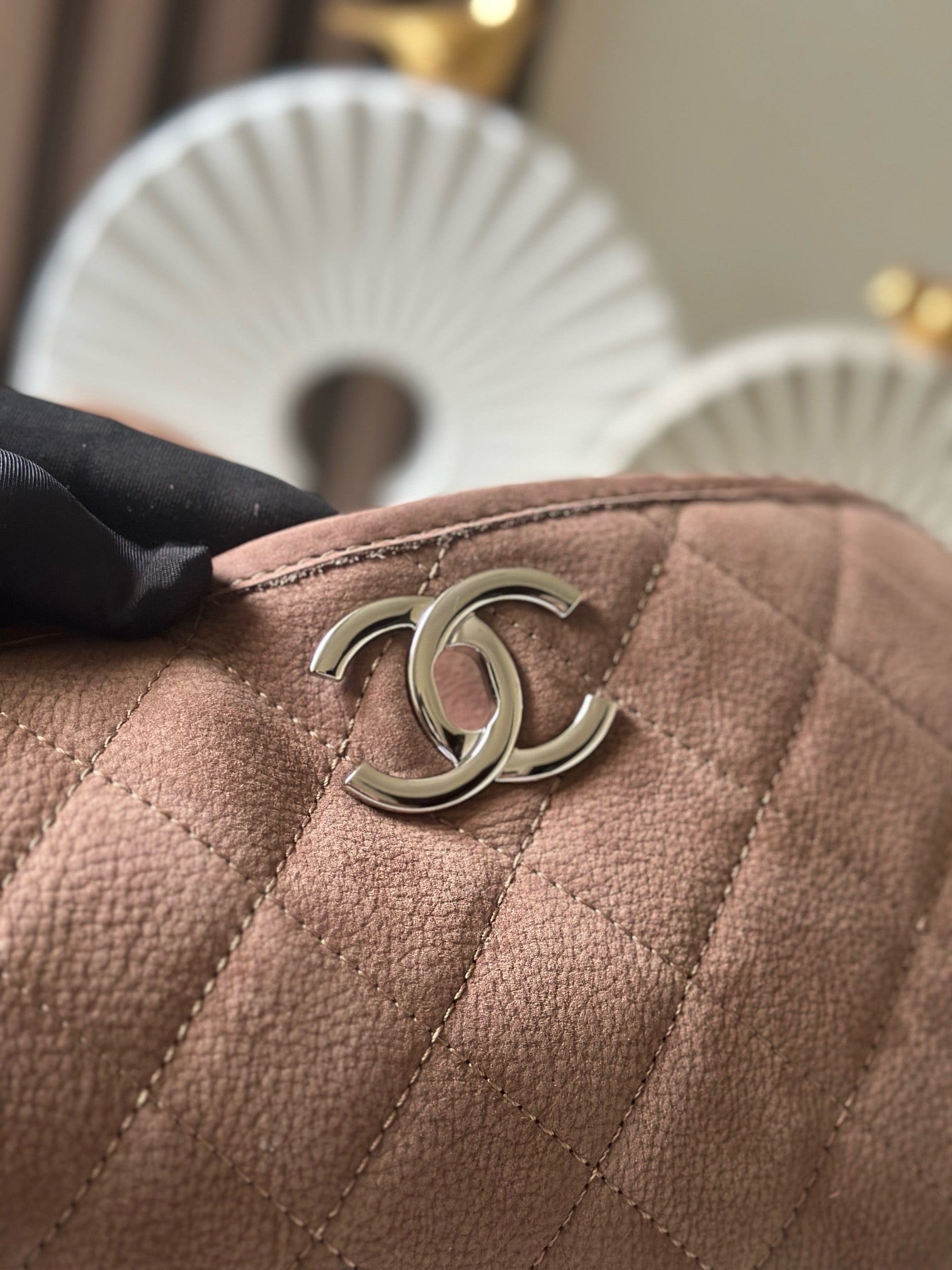 CHANEL 25S FLAP BAG 34 IN BROWN SUEDE