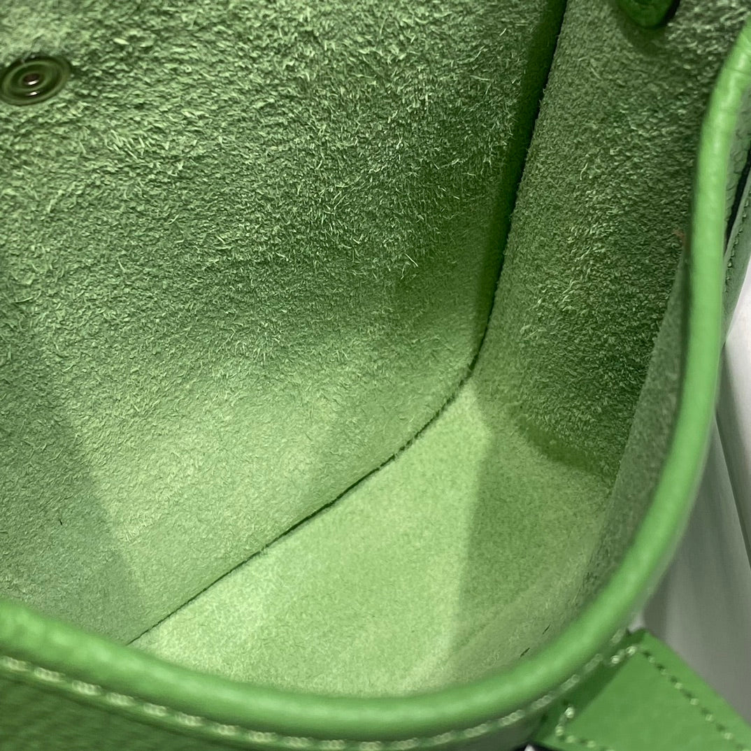HERMES MINI NEO 18 EVELYNE BAG IN LIGHT GREEN GRAINED CALFSKIN
