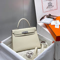 HERMES KELLY 28CM IN NATA EPSOM CALFSKIN SILVER HARDWARE