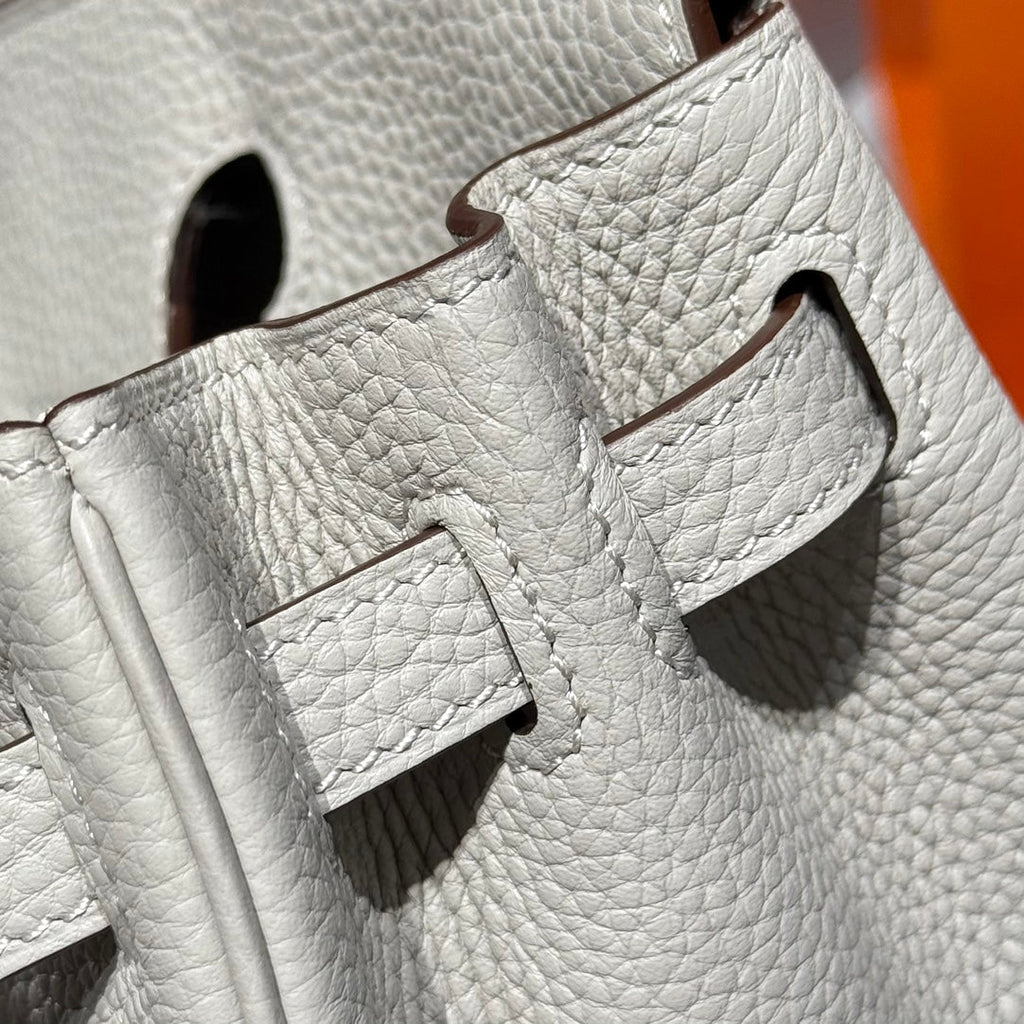 HERMES BIRKIN 25CM IN CREAM TOGO LEATHER SILVER HARDWARE