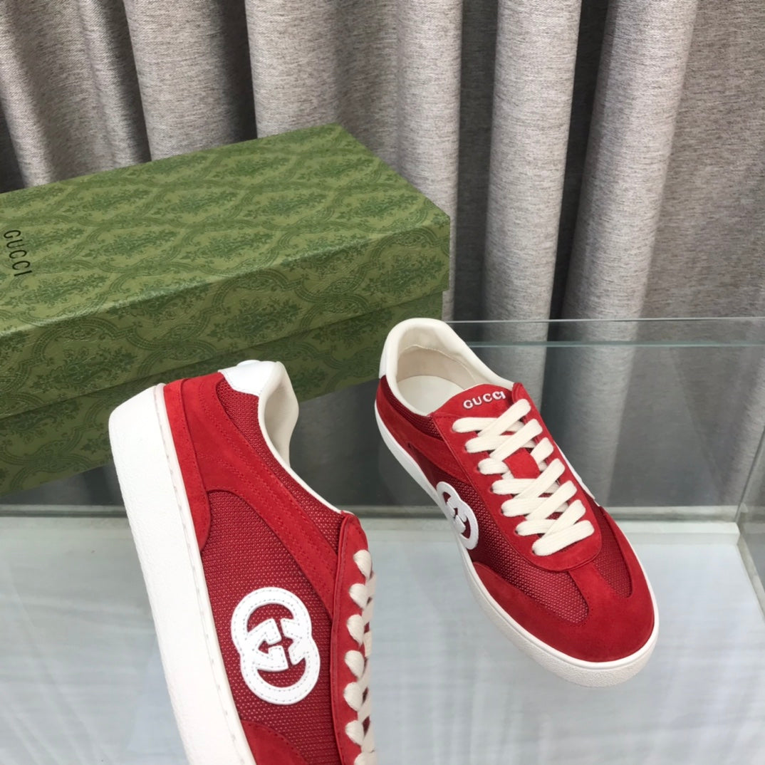GUCCI INTERLOCKING G SNEAKER CHERRY SUEDE