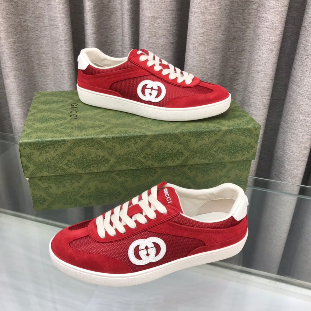 GUCCI INTERLOCKING G SNEAKER CHERRY SUEDE