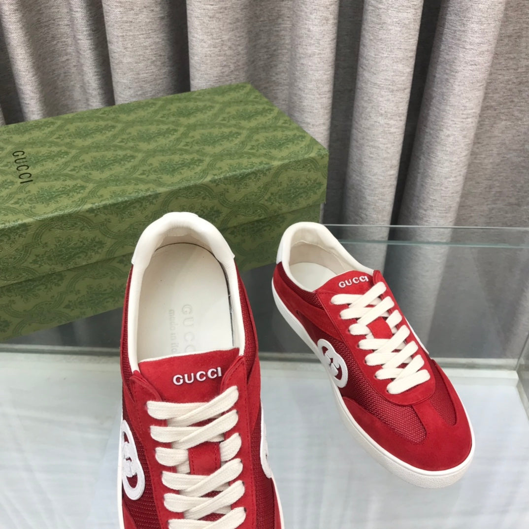 GUCCI INTERLOCKING G SNEAKER CHERRY SUEDE