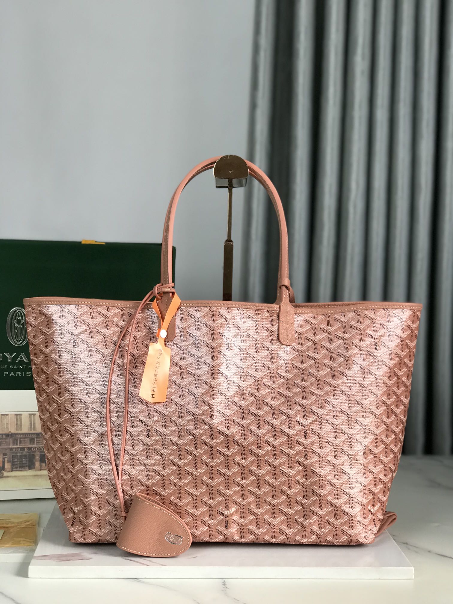 SAINT LOUIS PM 34 IN MANHATTAN PINK GOYARDINE CANVAS AND CALFSKIN