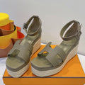 HERMES ELDA ESPADRILLE IN MOCHA BROWN EPSOM CALFSKIN
