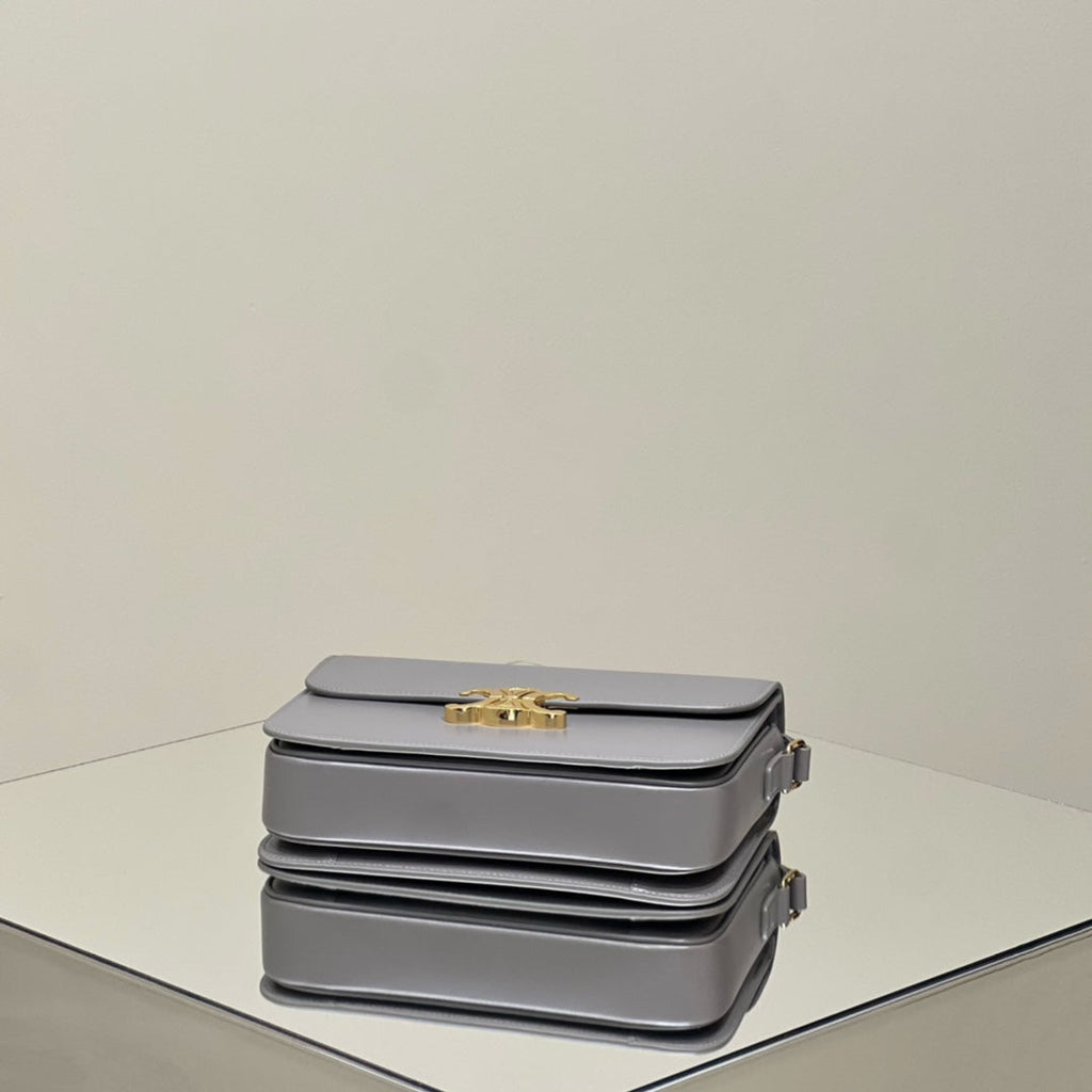 CELINE MINI CLAUDE 22 SHINY CALFSKIN SILVER