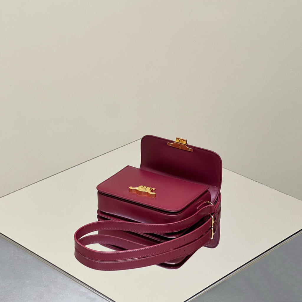 CELINE MINI CLAUDE 22 SHINY CALFSKIN FANSY PURPLE