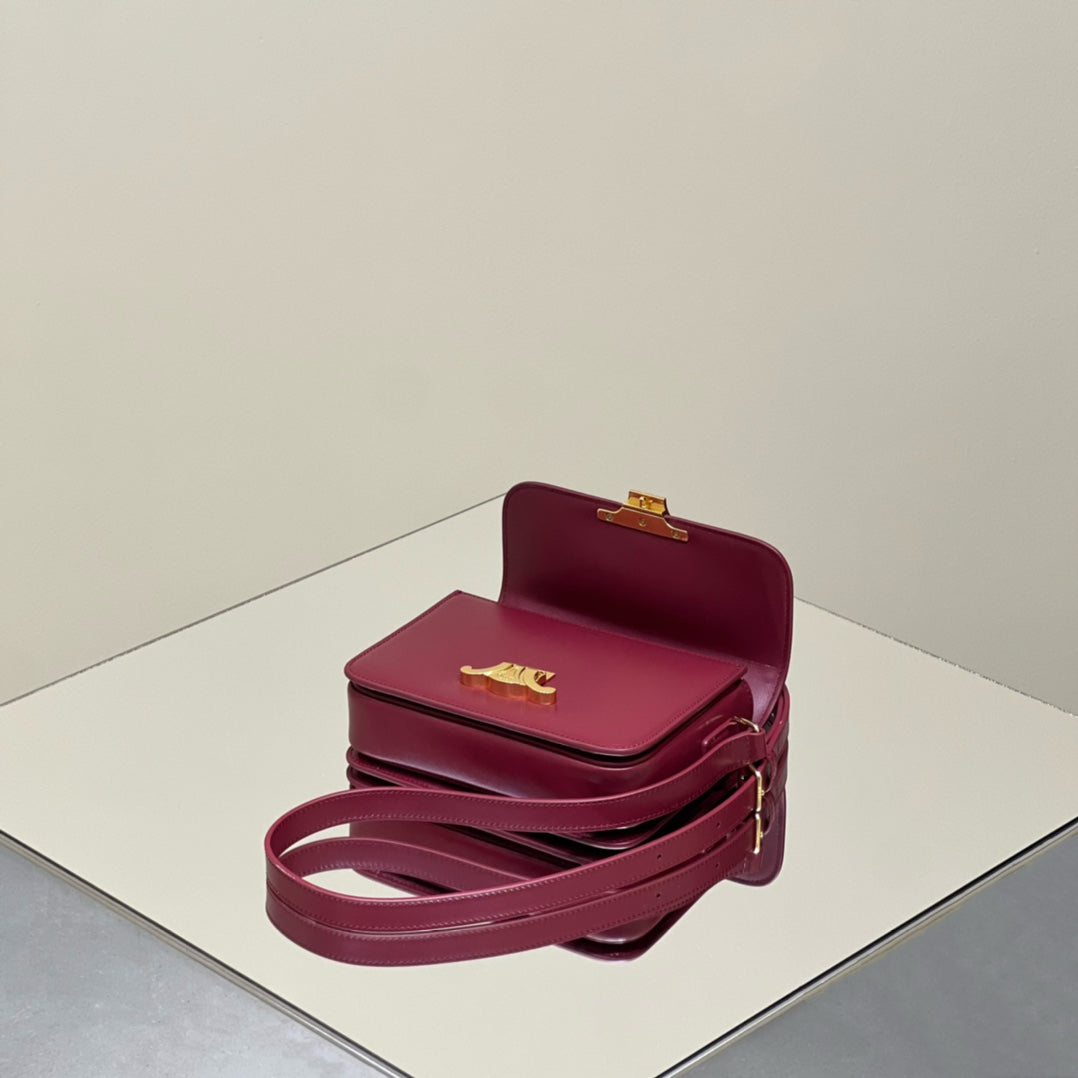 CELINE MINI CLAUDE 22 SHINY CALFSKIN FANSY PURPLE
