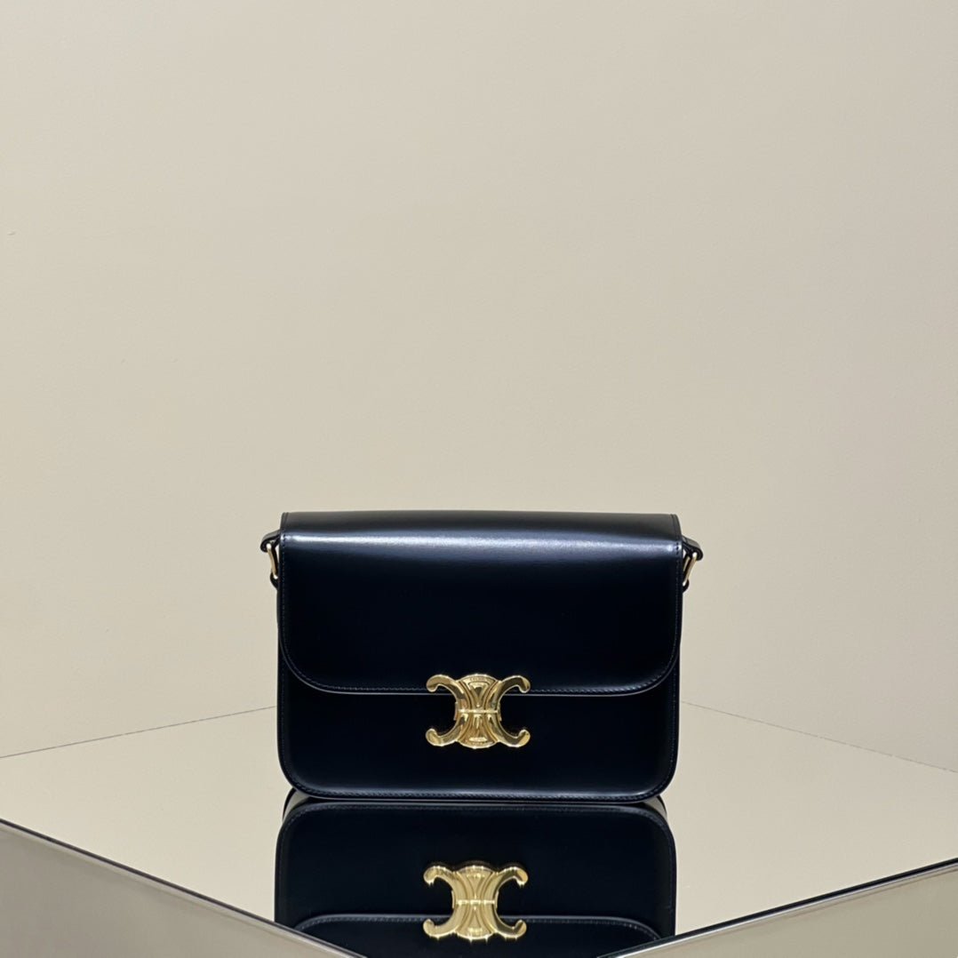 CELINE MINI CLAUDE 22 SHINY CALFSKIN BLACK