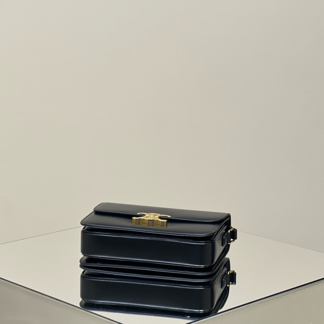 CELINE MINI CLAUDE 22 SHINY CALFSKIN BLACK