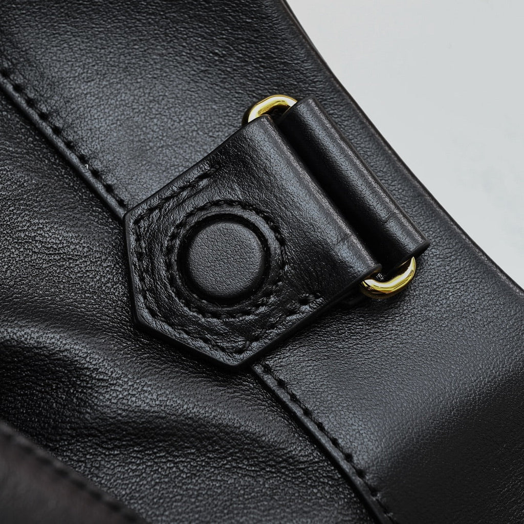 PRADA DUMPLING BAG 30 IN BLACK CALFSKIN