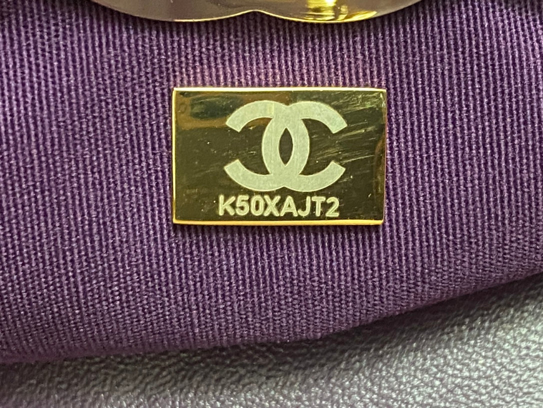 CHANEL 39 LARGE SHOPPING BAG IN VIOLET CALFSKIN