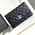 CHANEL WOC 19 BAG IN BLACK CALFSKIN WITH SILVER LOGO