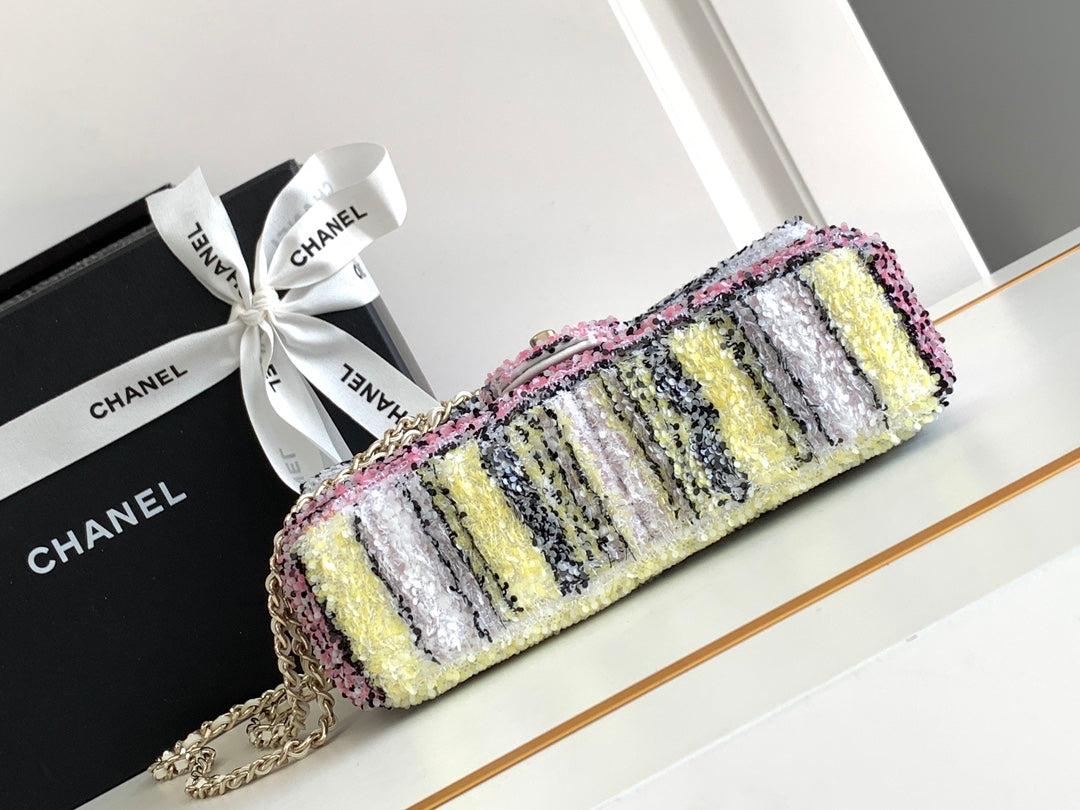 CHANEL MINI 21 FLAP BAG IN COLORFUL WOOL TWEED