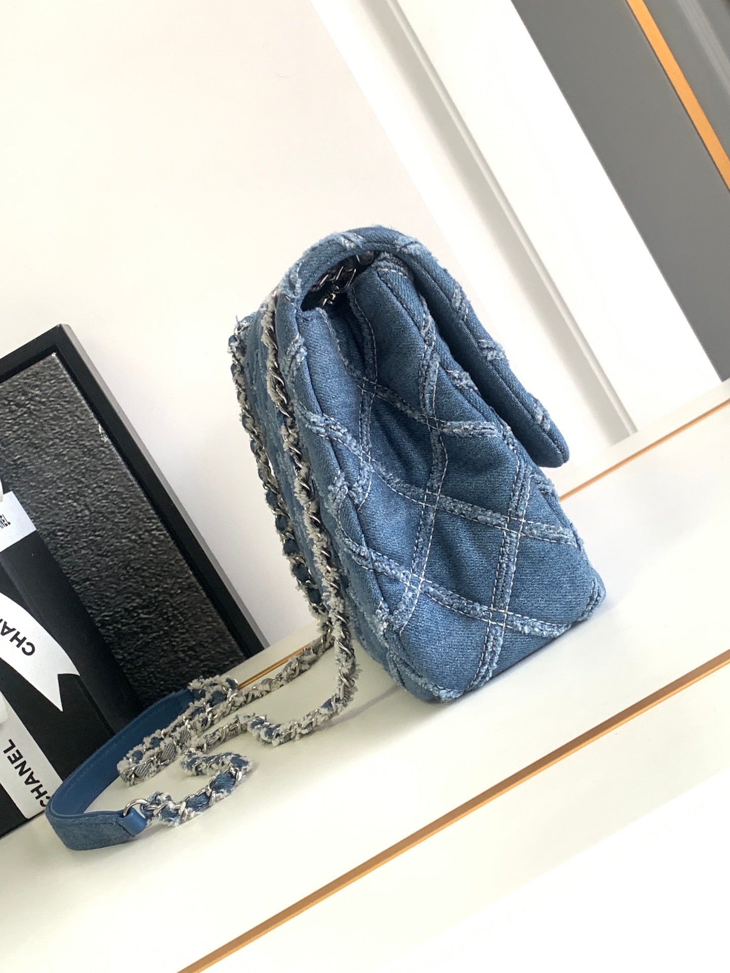 CHANEL MINI 25 CLASSIC BAG IN BLUE COBALT DENIM