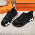 HERMES MAINLAND SNEAKER IN BLACK SUEDE AND BREATHABLE MESH FABRIC